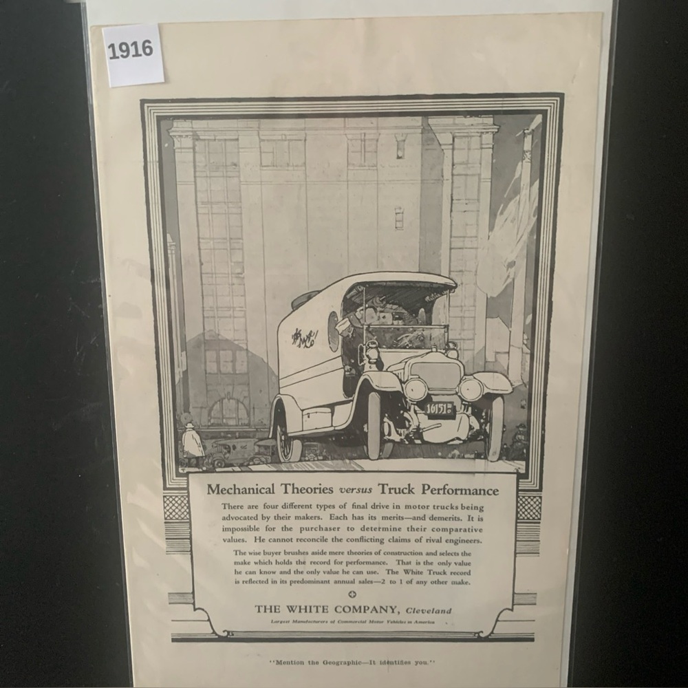 Vintage 1916 The White Company Mechanical Theories Versus Truck Advertisement